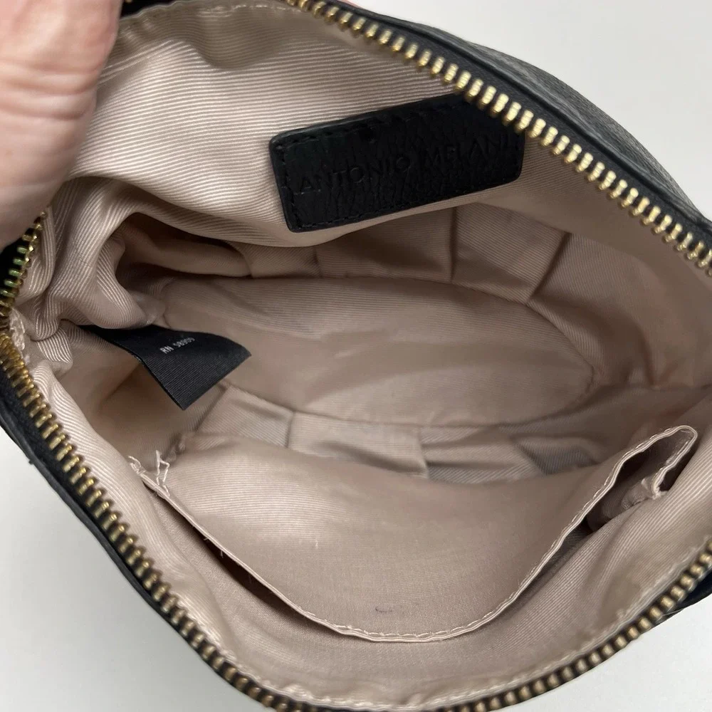 Antonio Melani  Knotted Pebbled Leather Cosmetic Bag